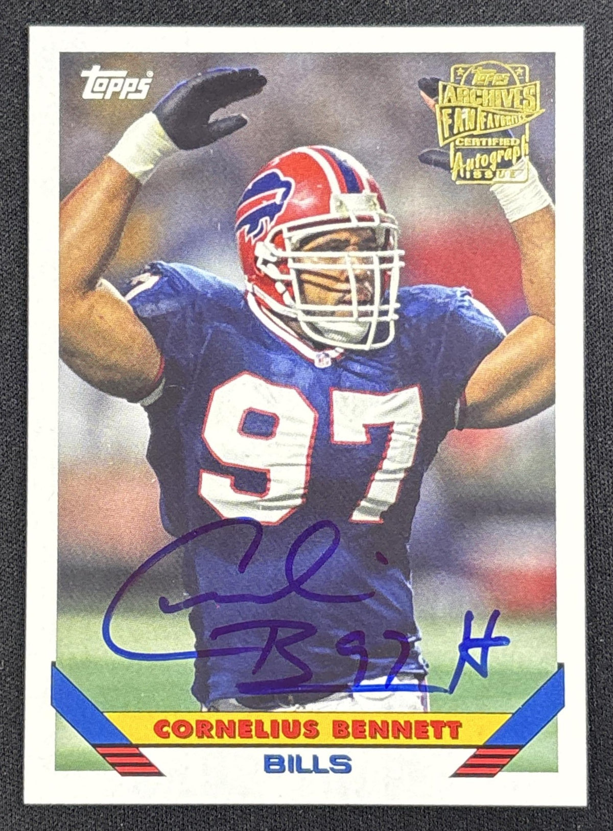 Cornelius Bennett 2013 Topps Archives Auto Bills Default Title Sports Trading Card
