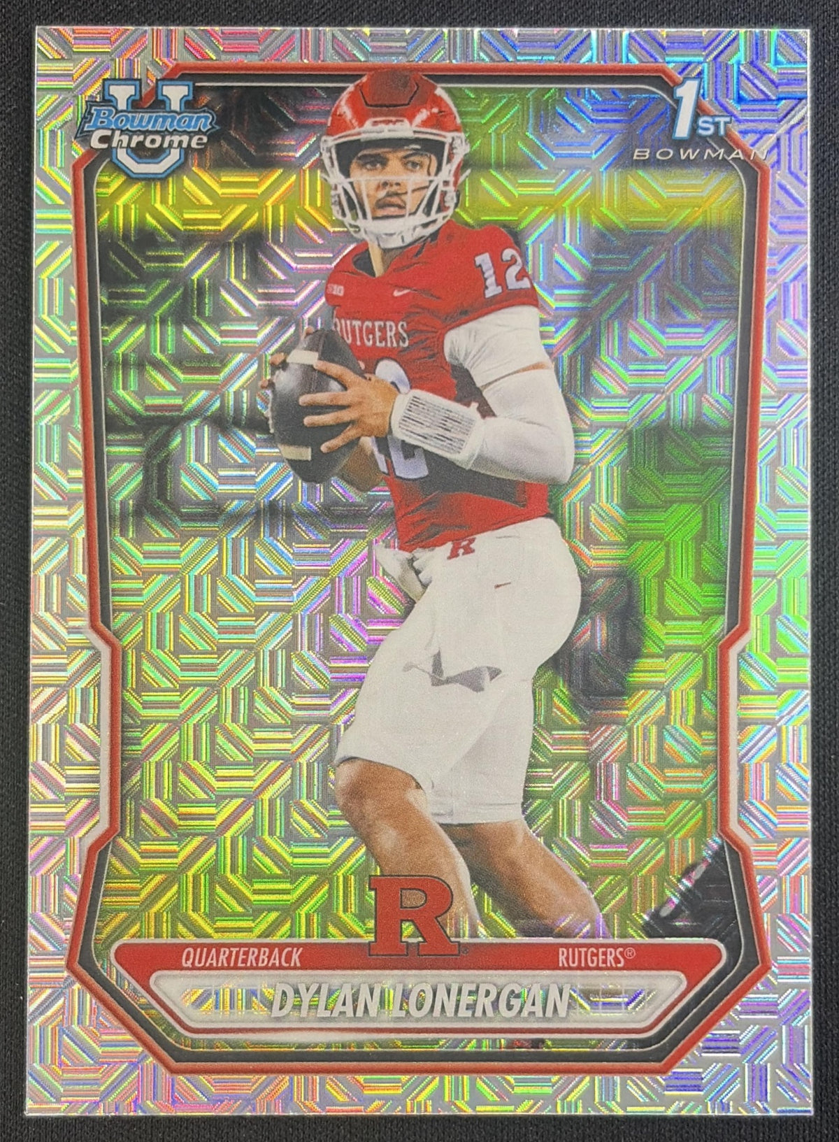 Dylan Lonergan 2026 Bowman Chrome Prospects Mojo Refractor Scarlet Knights
