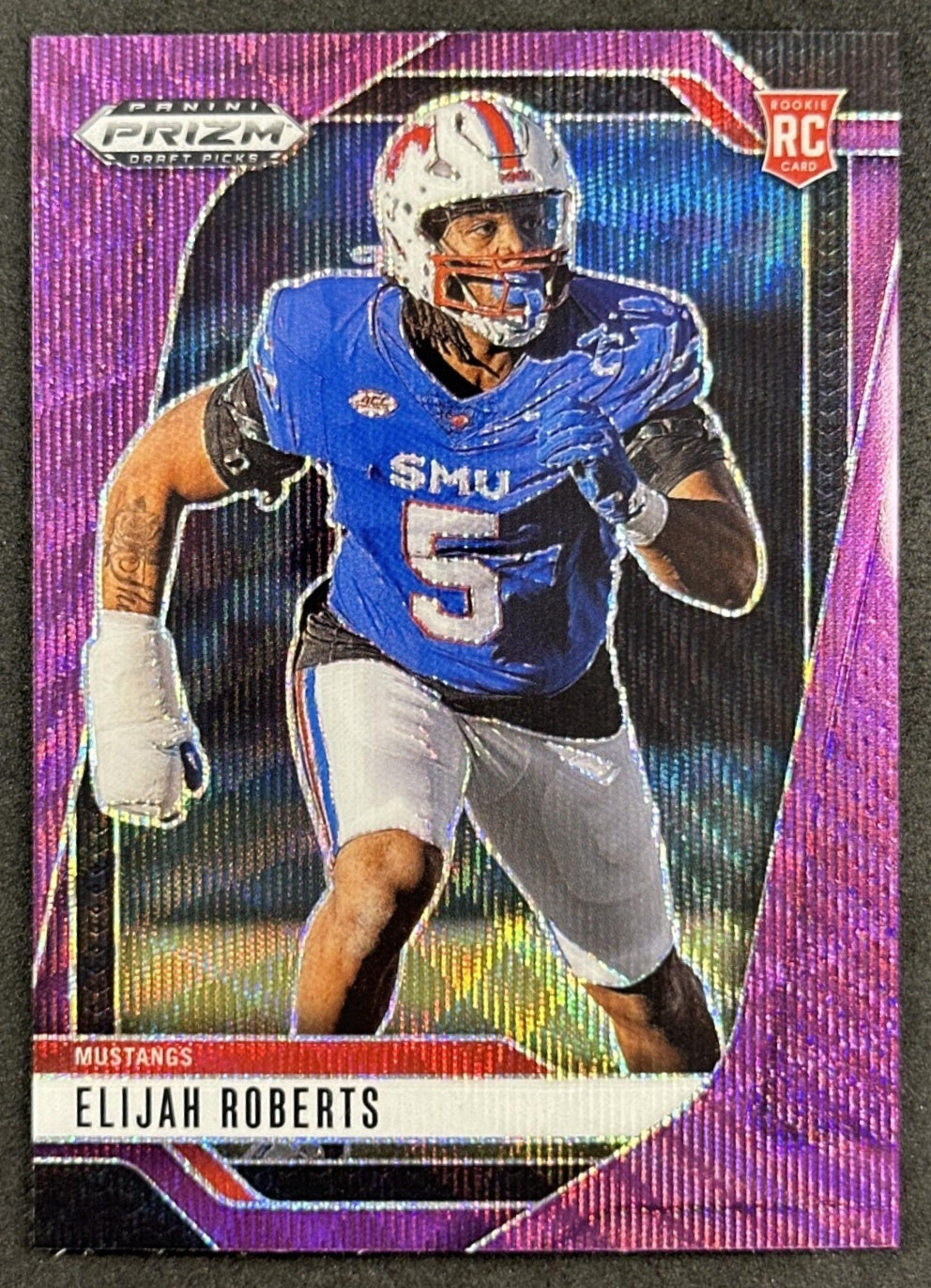 Elijah Roberts 2025 Panini Prizm Draft Picks Purple Wave Mustangs Buccaneers