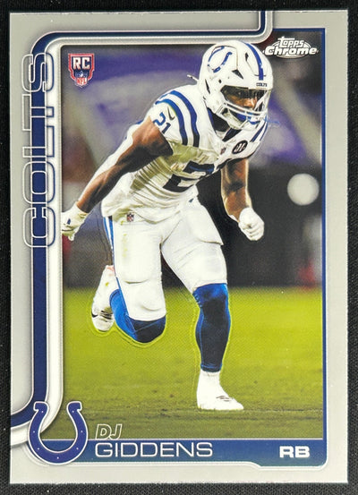 DJ Giddens 2025 Topps Chrome Rookie Colts Sports Trading Cards