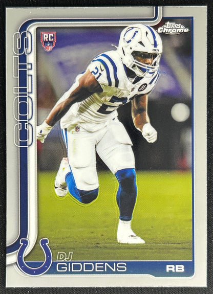 DJ Giddens 2025 Topps Chrome Rookie Colts Sports Trading Cards
