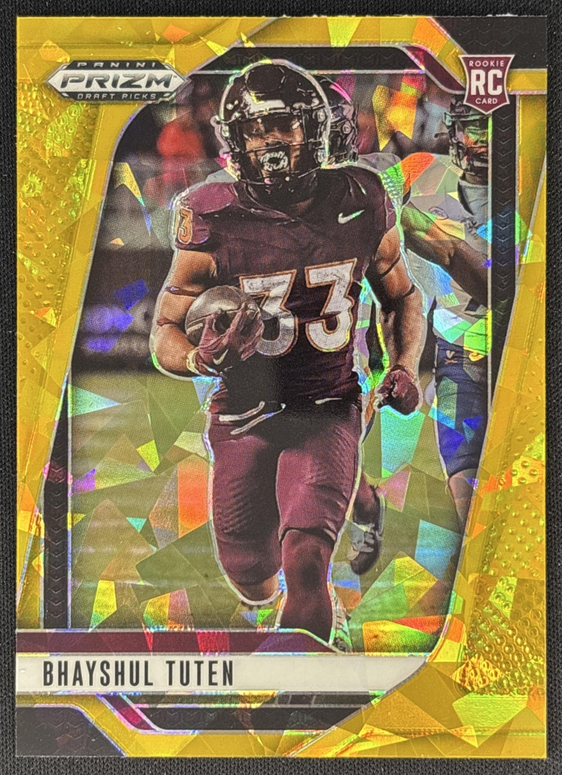 Bhayshul Tuten 2025 Panini Prizm Draft Picks Gold Ice Jaguars front