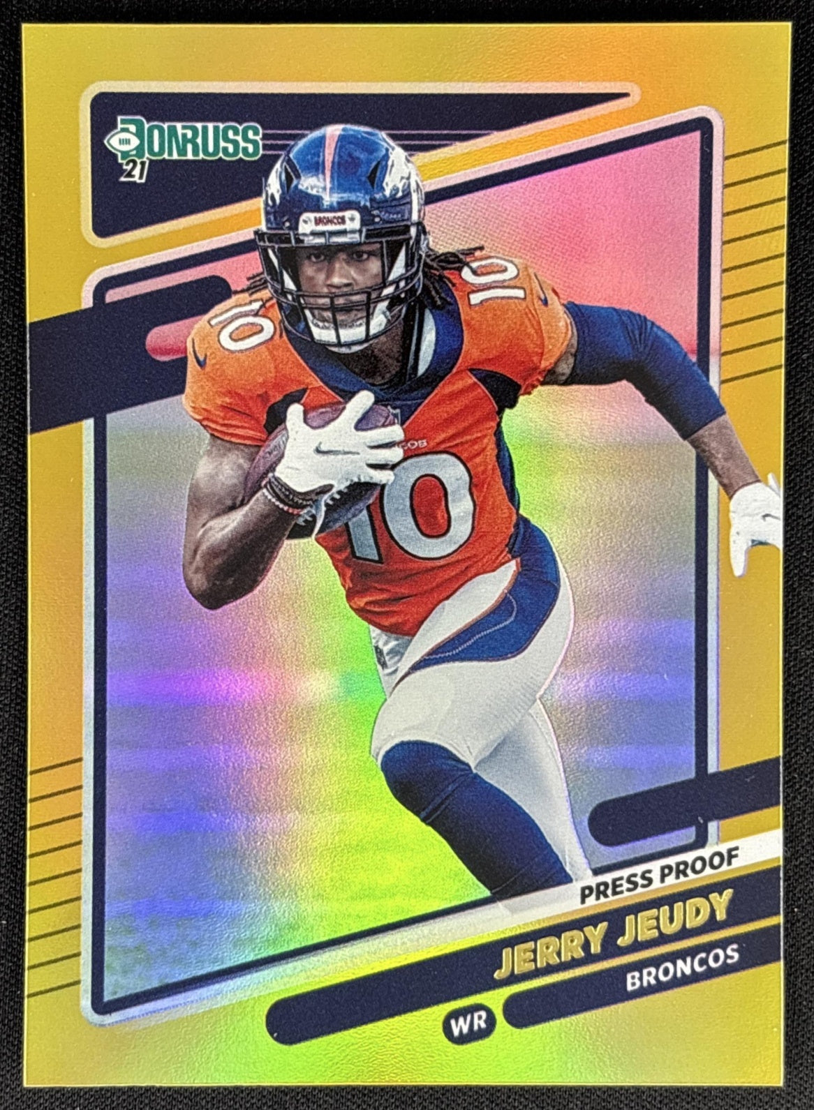 Jerry Jeudy 2021 Panini Donruss Press Proof Premium Broncos