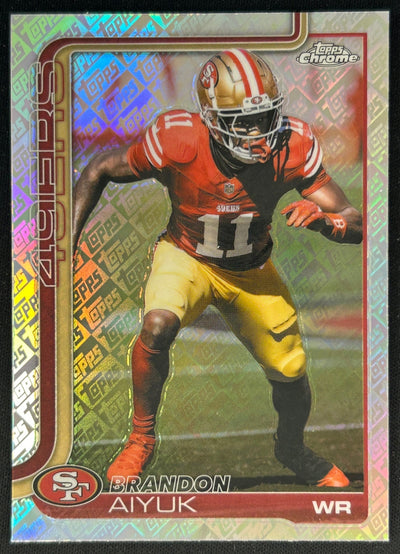Brandon Aiyuk 2025 Topps Chrome Topps Logo Refractor 49ers Sports Trading Cards