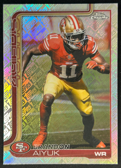 Brandon Aiyuk 2025 Topps Chrome Topps Logo Refractor 49ers Sports Trading Cards