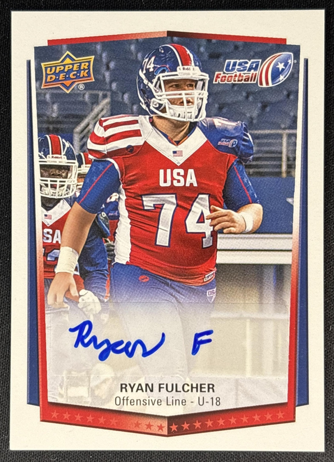 Ryan Fulcher 2015 Upper Deck USA Football Auto front