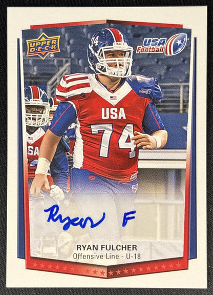 Ryan Fulcher 2015 Upper Deck USA Football Auto front