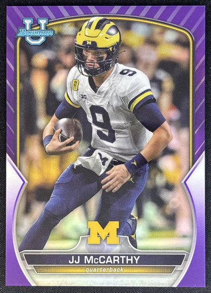 JJ McCarthy 2022 Bowman University Chrome Purple Refractor /399 Wolverines