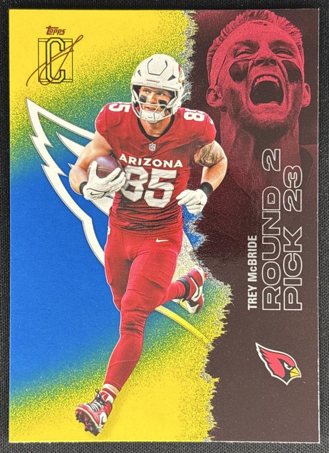 Trey McBride 2025 Topps Signature Class Veteran Blue & Yellow Foil Cardinals front