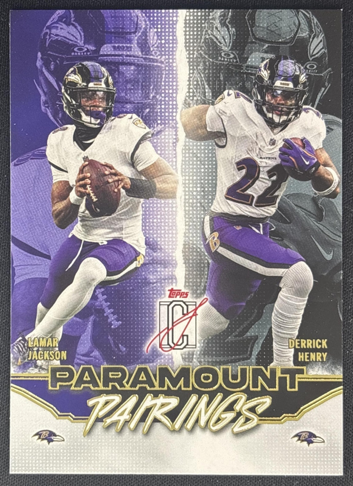 Derrick Henry Lamar Jackson 2025 Topps Signature Class Paramount Pairings Ravens front