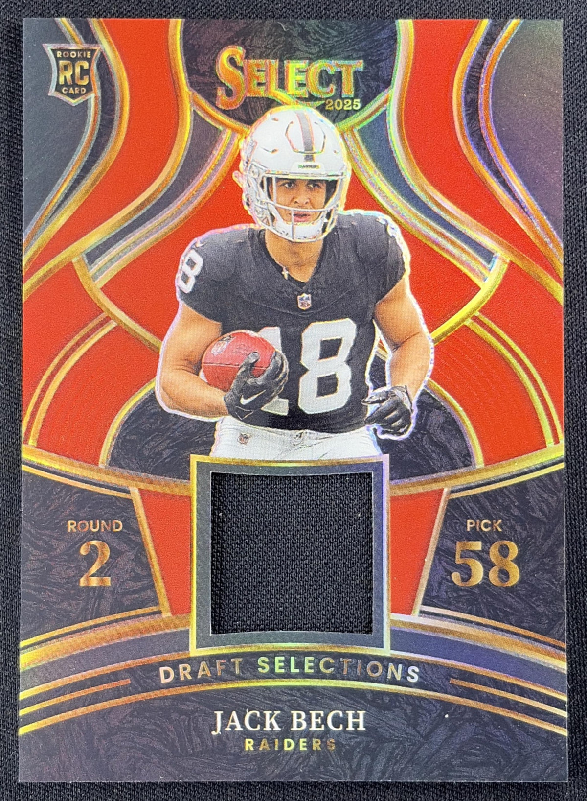 Jack Bech 2025 Panini Select Draft Selections Memorabilia Red Prizm Raiders