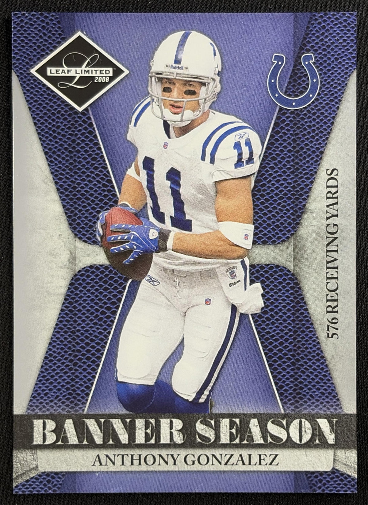 Anthony Gonzalez 2008 Leaf Limited Banner Season /999 Colts