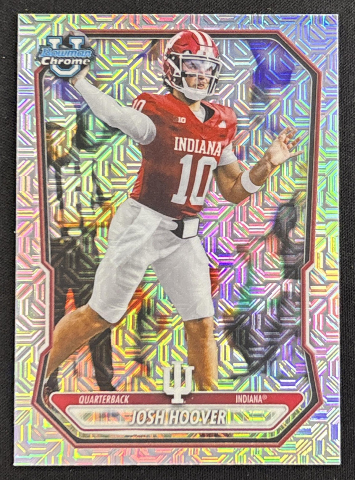 Josh Hoover 2026 Bowman Chrome Prospects Mojo Refractor Hoosiers