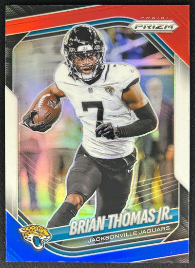 Brian Thomas Jr. 2025 Panini Prizm Red White & Blue Jaguars Sports Trading Cards