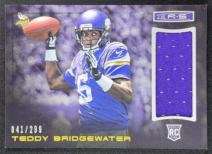 Teddy Bridgewater 2014 Panini Rookies & Stars Rookie Materials Longevity /299 Vikings