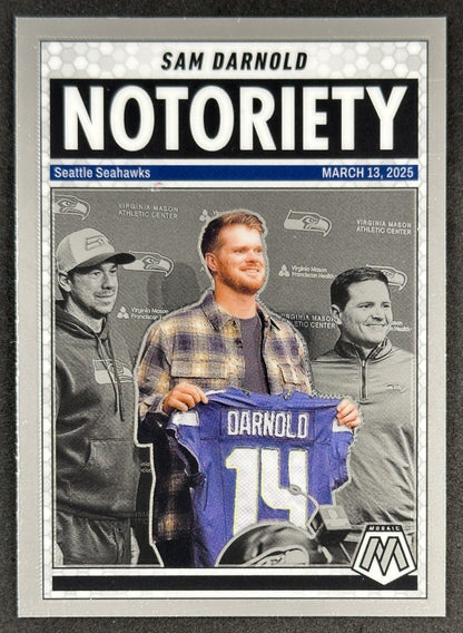 Sam Darnold 2025 Mosaic Notoriety Seahawks Sports Trading Card