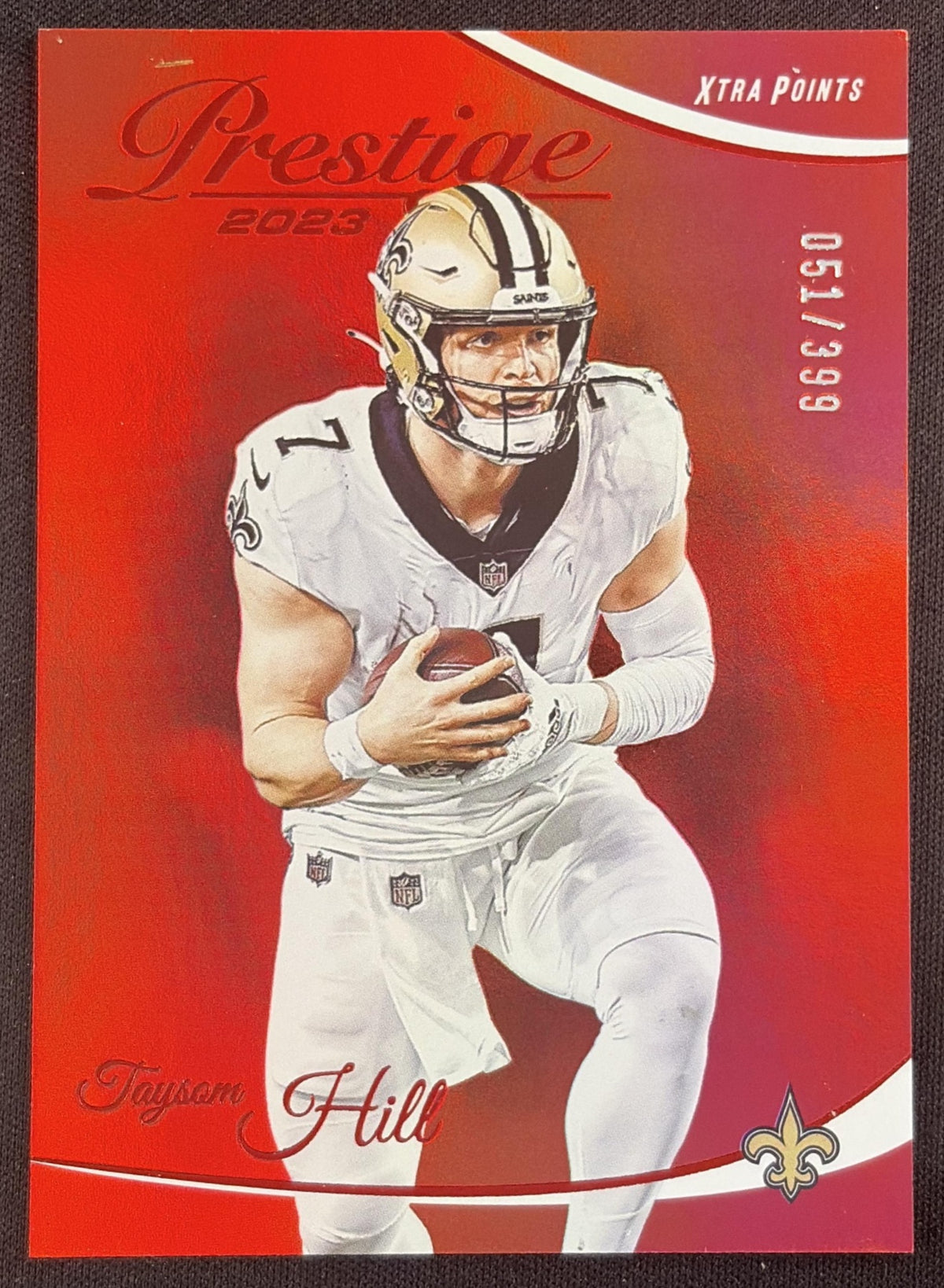 Taysom Hill 2023 Panini Prestige Xtra Points Premium Red /399 Saints