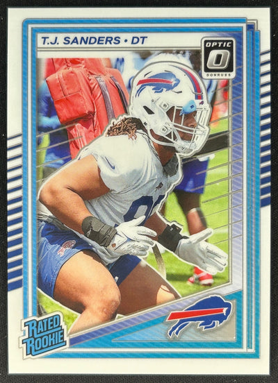 T.J. Sanders Optic Rated Rookie Buffalo Bills Sports Trading Cards