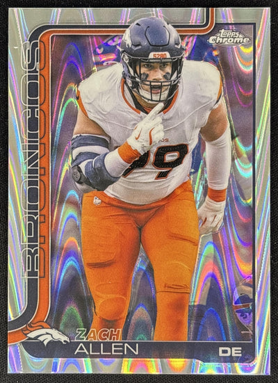 Zach Allen 2025 Topps Chrome RayWave Refractor Broncos Sports Trading Cards
