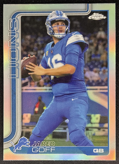 Jared Goff 2025 Topps Chrome Refractor Lions Default Title Sports Trading Cards