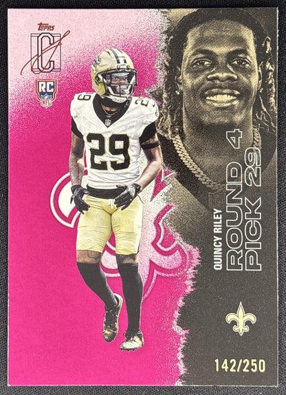 Quincy Riley 2025 Topps Signature Class Rookie Magenta Foil /250 Saints