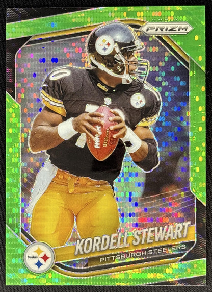Kordell Stewart 2025 Panini Prizm Neon Green Pulsar Steelers - Pittsburgh Steelers