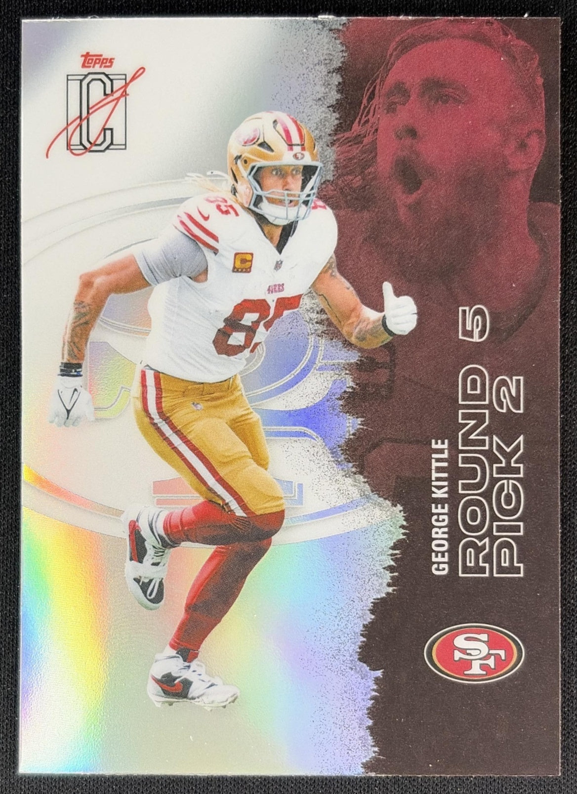 George Kittle 2025 Topps Signature Class Chrome Veteran White Refractor 49ers