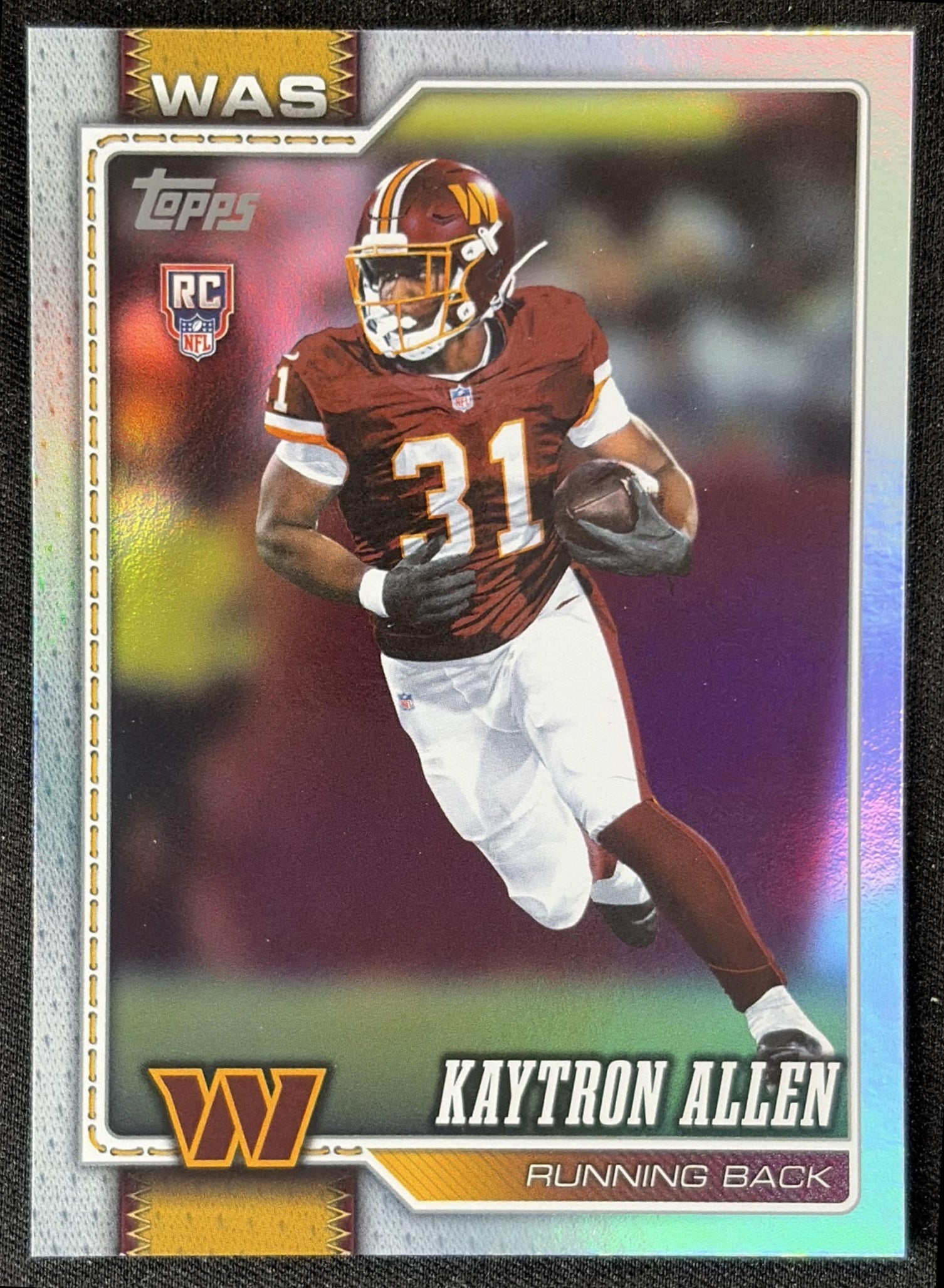Kaytron Allen 2026 Topps Rainbow Foil Commanders front