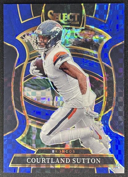 Courtland Sutton 2025 Panini Select Concourse Blue Prizm /249 Broncos front