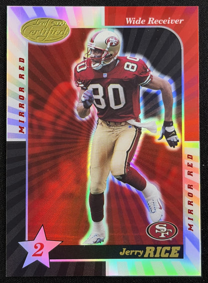 Jerry Rice 2000 Leaf Certified Mirror Red 49ers Sports Trading Card