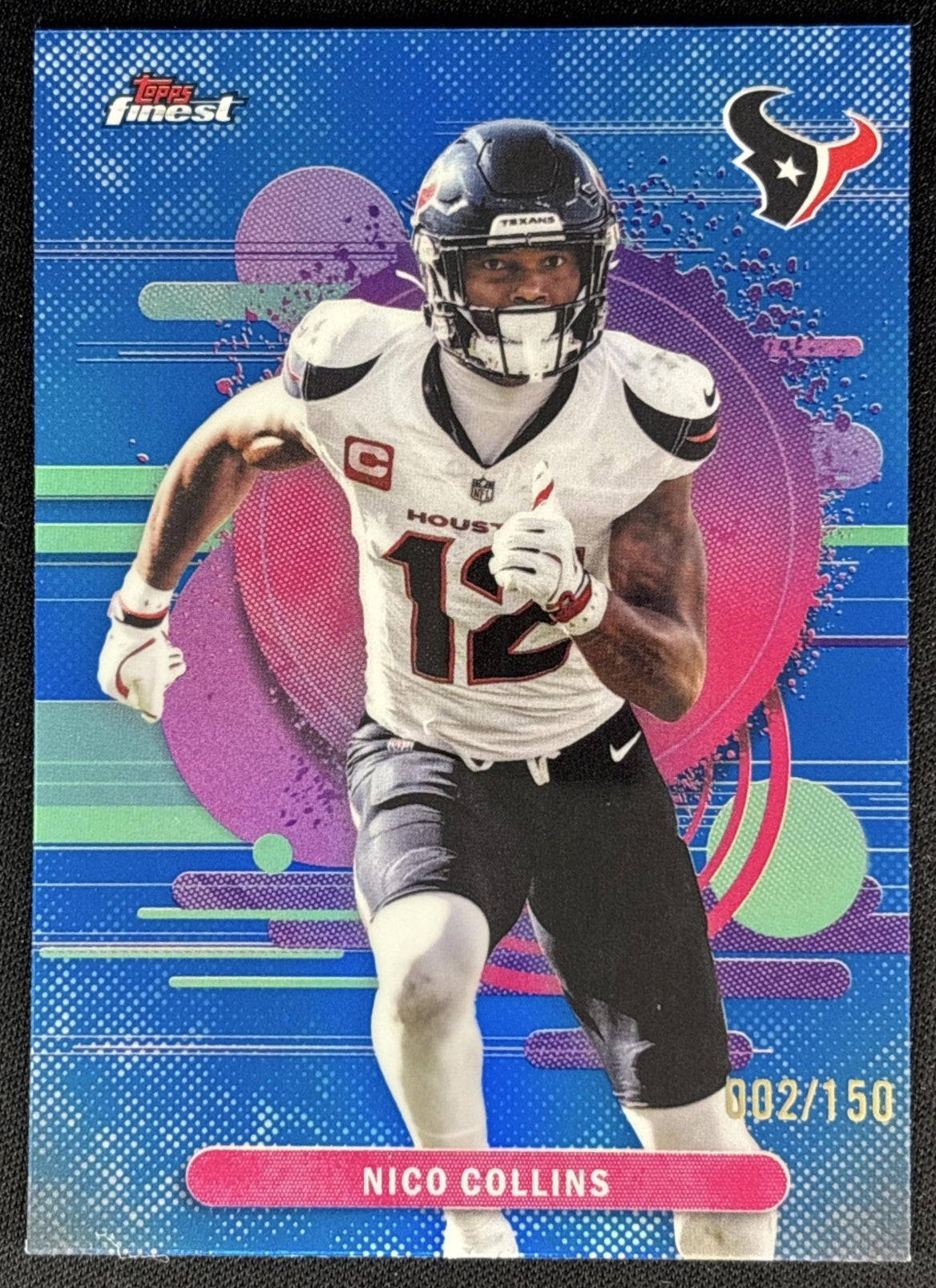 Nico Collins 2025 Topps Finest Uncommon Blue Refractor /150 Texans Sports Trading Cards