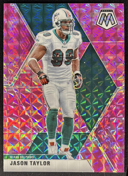 Jason Taylor 2020 Panini Mosaic Prizm Camo Pink Dolphins Sports Trading Cards