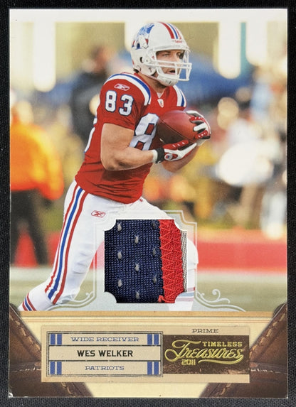 Wes Welker 2011 Panini Timeless Treasures Jerseys Prime /25 Patriots front