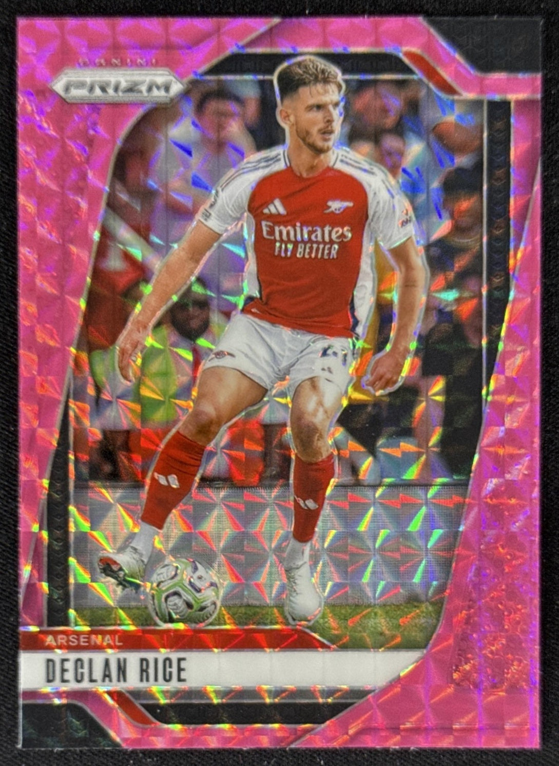 Declan Rice 2024 Panini Prizm Premier League Pink Mosaic Prizm Arsenal Sports Trading Card