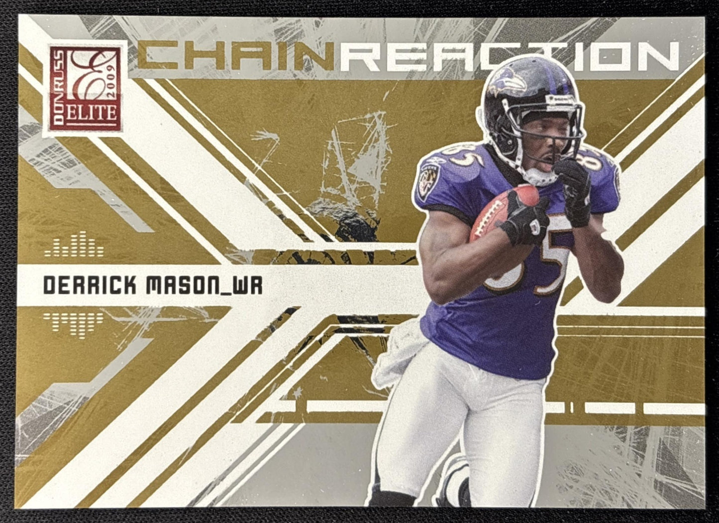 Derrick Mason 2009 Panini Donruss Elite Chain Reaction Gold /899 Ravens front