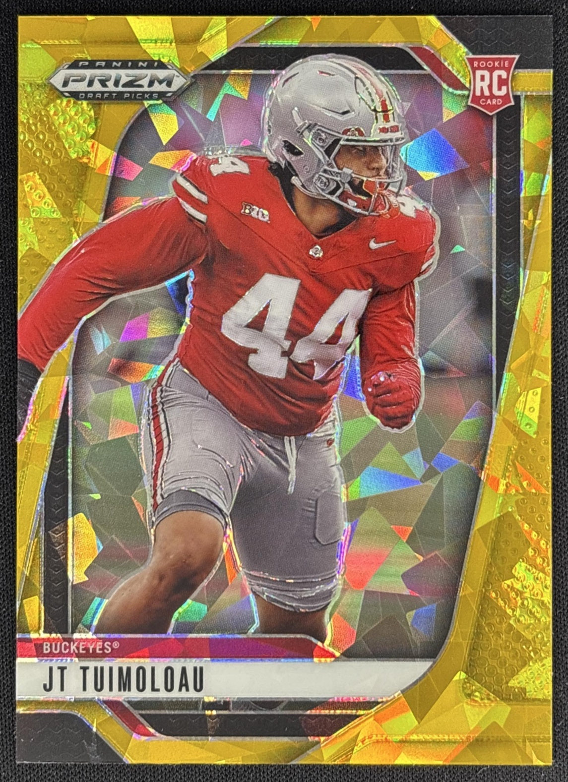 JT Tuimoloau 2025 Panini Prizm Draft Picks Gold Ice Colts