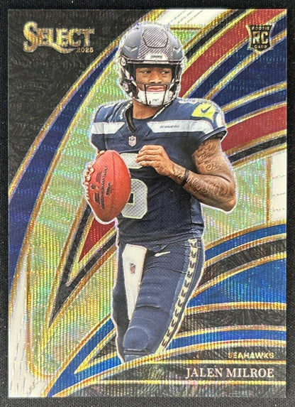 Jalen Milroe 2025 Panini Select Club Level Tri-Color Prizm /249 Seahawks front