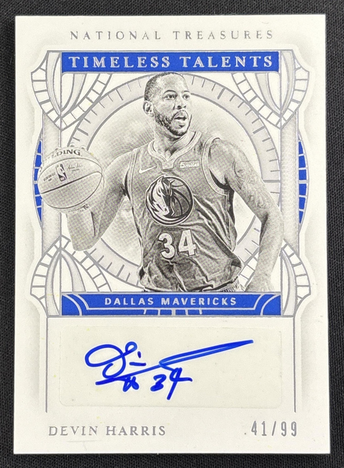 Devin Harris 2020 Panini National Treasures Timeless Talents Signatures /99 Mavericks Sports Trading Card