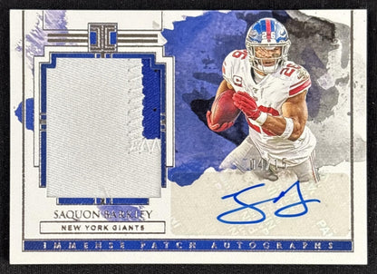 Saquon Barkley 2020 Panini Impeccable Immense Patch Autos /15 Giants Default Title Sports Trading Cards