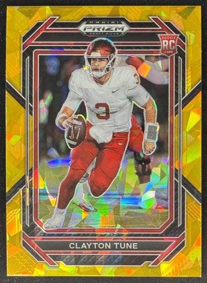 Clayton Tune 2023 Panini Prizm Draft Picks Prizms Gold Ice Sports Trading Cards
