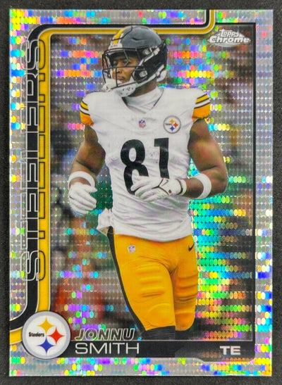 Jonnu Smith 2025 Topps Chrome Pulsar Refractor Steelers Sports Trading Card