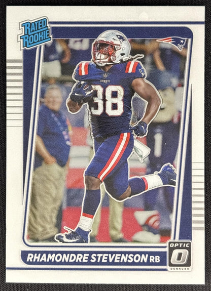Rhamondre Stevenson 2021 Panini Donruss Optic Patriots front
