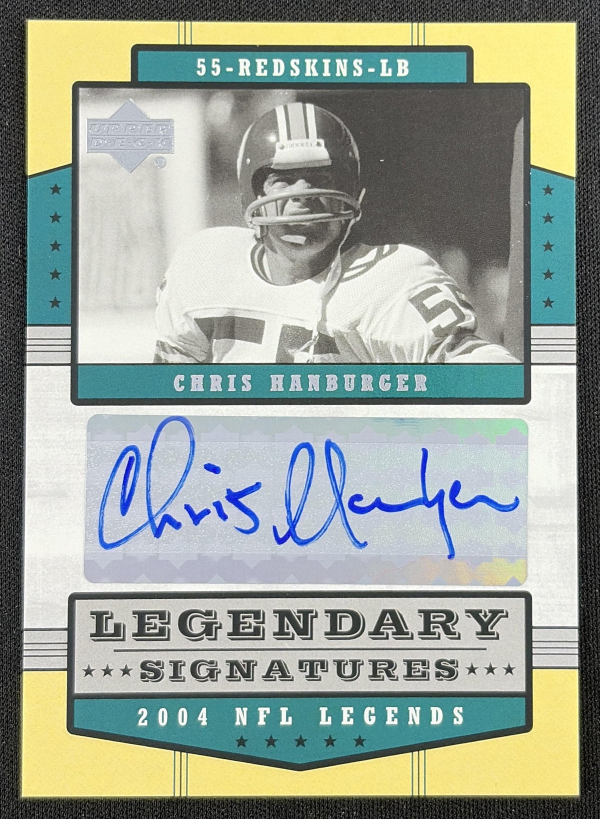 Chris Hanburger 2004 Upper Deck Legends Legendary Signatures Auto Redskins Sports Trading Card