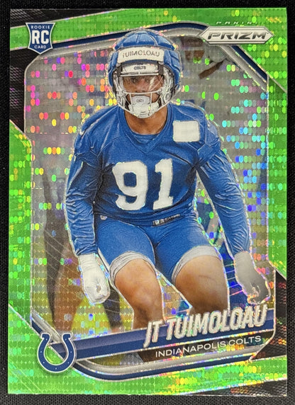 JT Tuimoloau 2025 Panini Prizm Neon Green Pulsar Colts