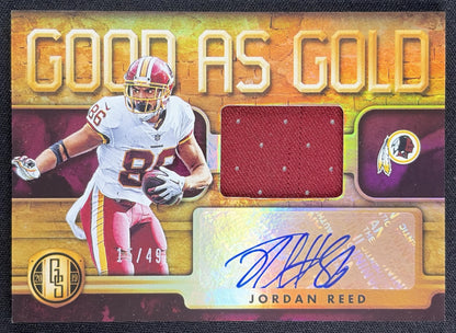 Jordan Reed 2019 Panini Gold Standard Good as /49 Redskins Sports Trading Card