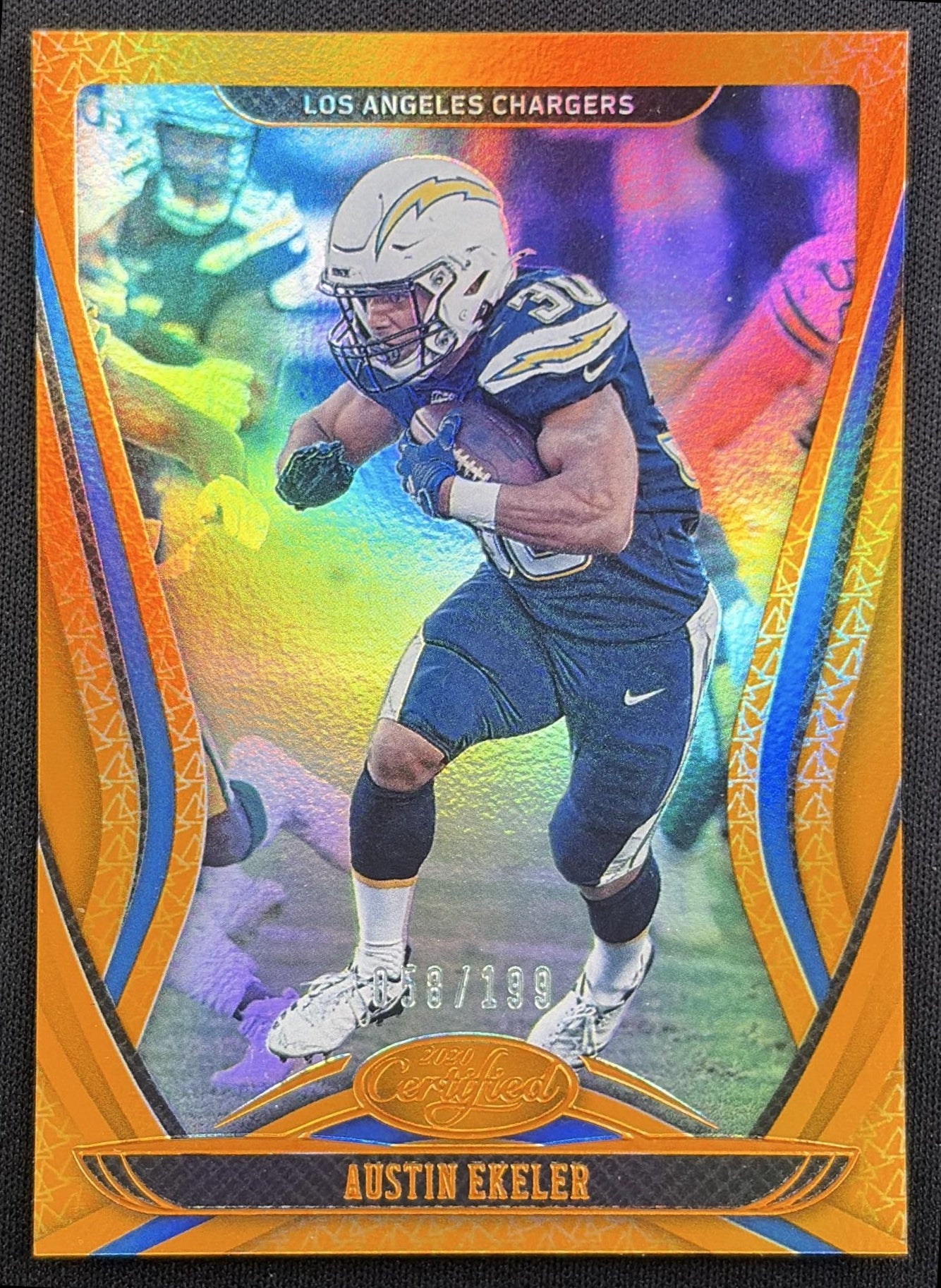 Austin Ekeler 2020 Panini Certified Mirror Orange /199 Chargers