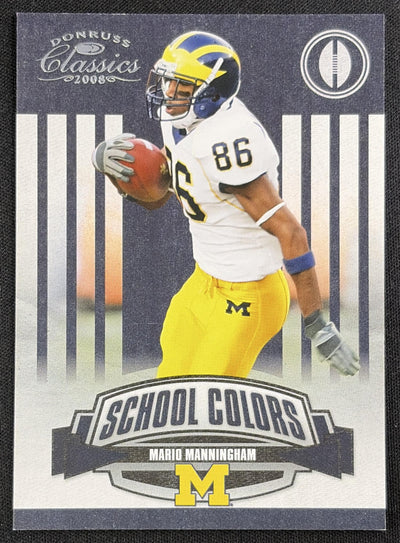 Mario Manningham 2008 Donruss Classics School Colors /1000 Wolverines Sports Trading Card