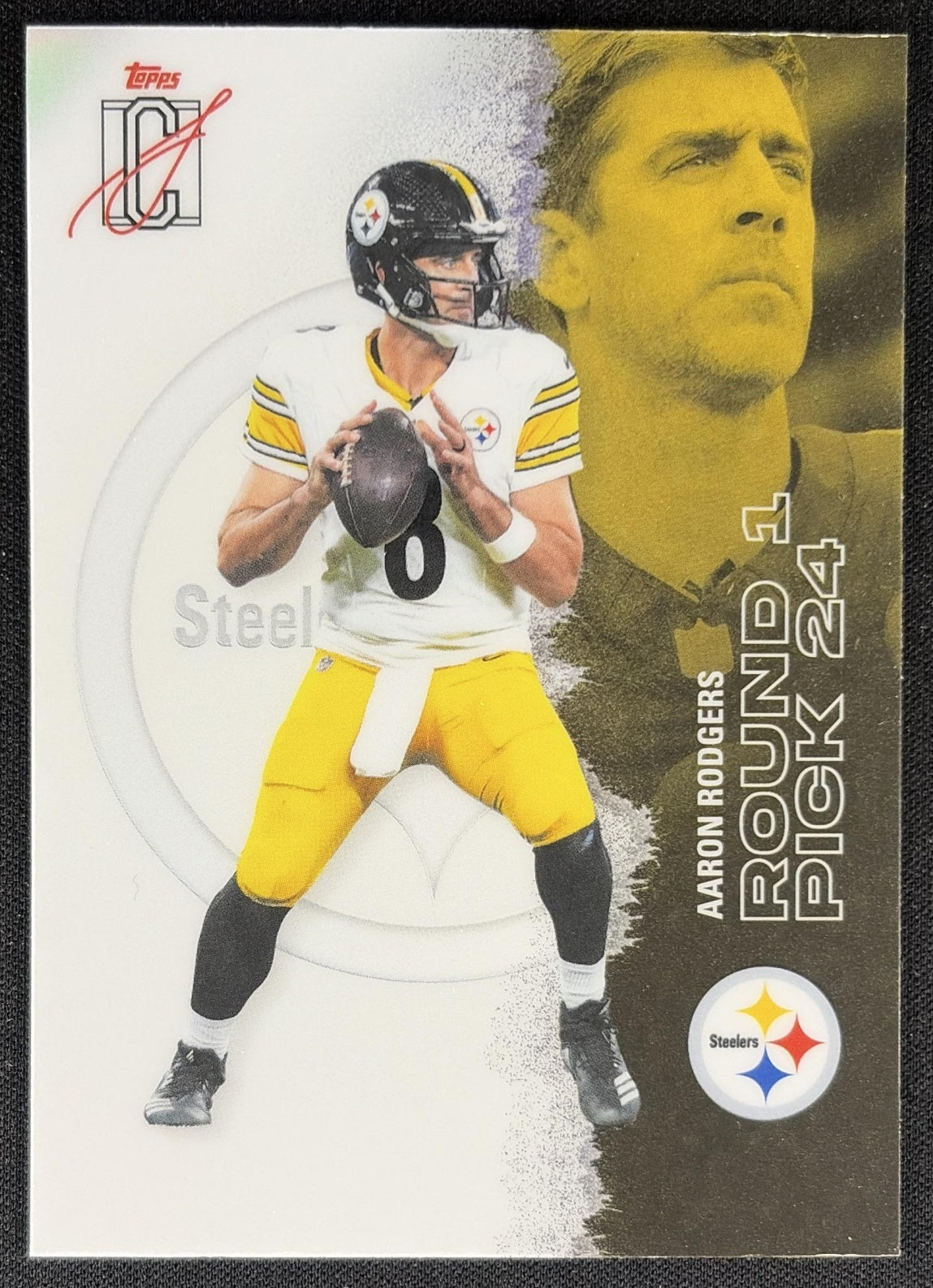 Aaron Rodgers 2025 Topps Signature Class Chrome Veteran White Refractor Steelers