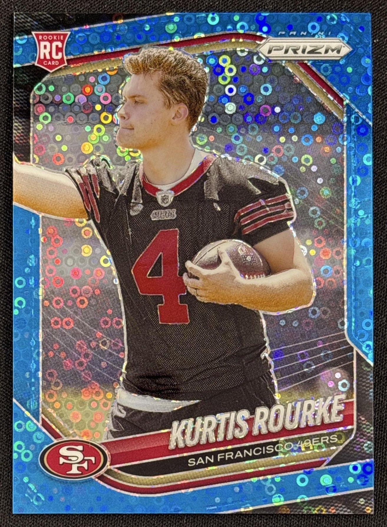 Kurtis Rourke 2025 Panini Prizm No Huddle Blue /125 49ers