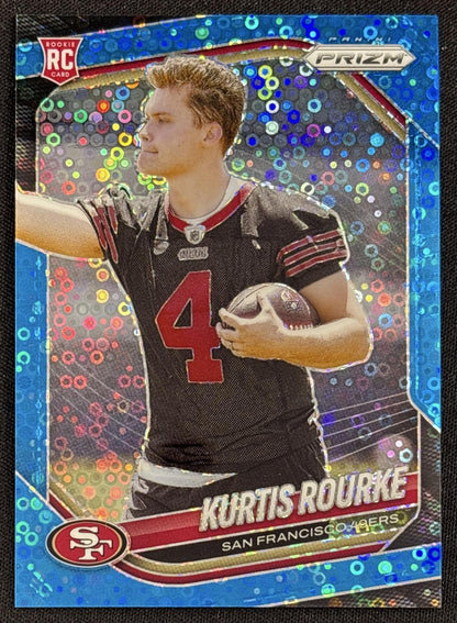 Kurtis Rourke 2025 Panini Prizm No Huddle Blue /125 49ers